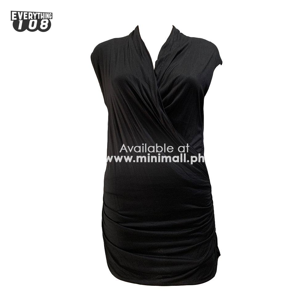 BLACK DRAPE DRESS