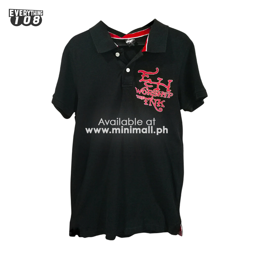 WORSHIP THE INK BLACK POLO