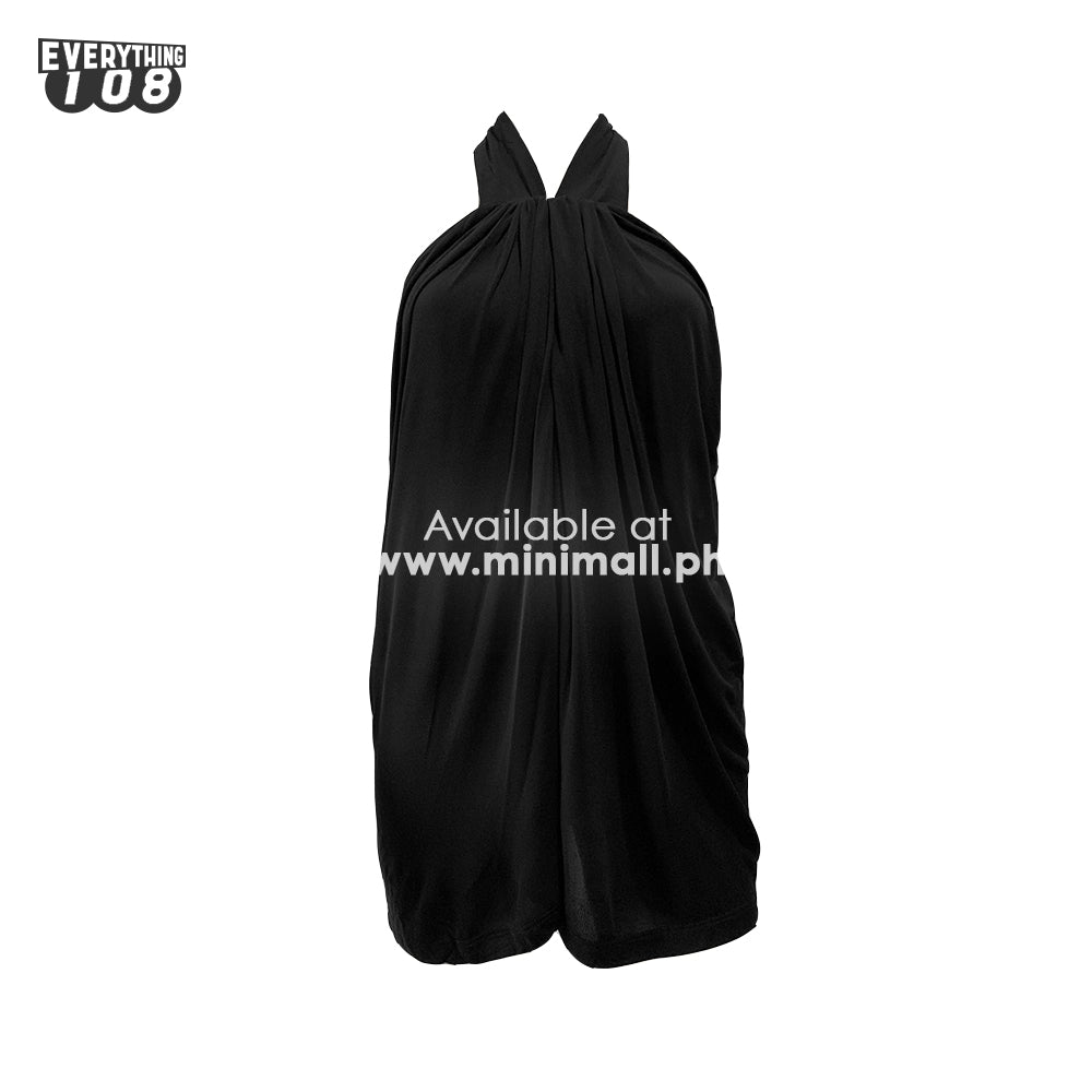 BLACK HALTER TOP