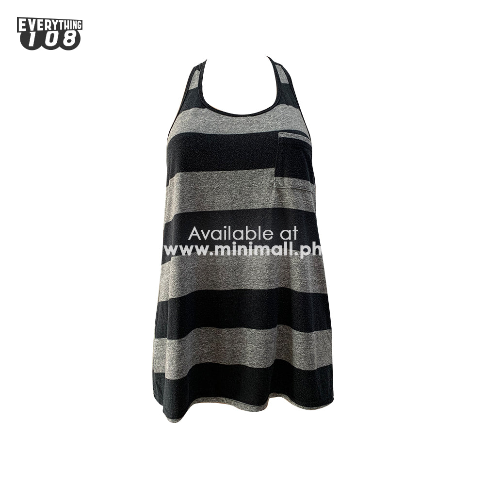 GREY BLACK STRIPED TANK TOP