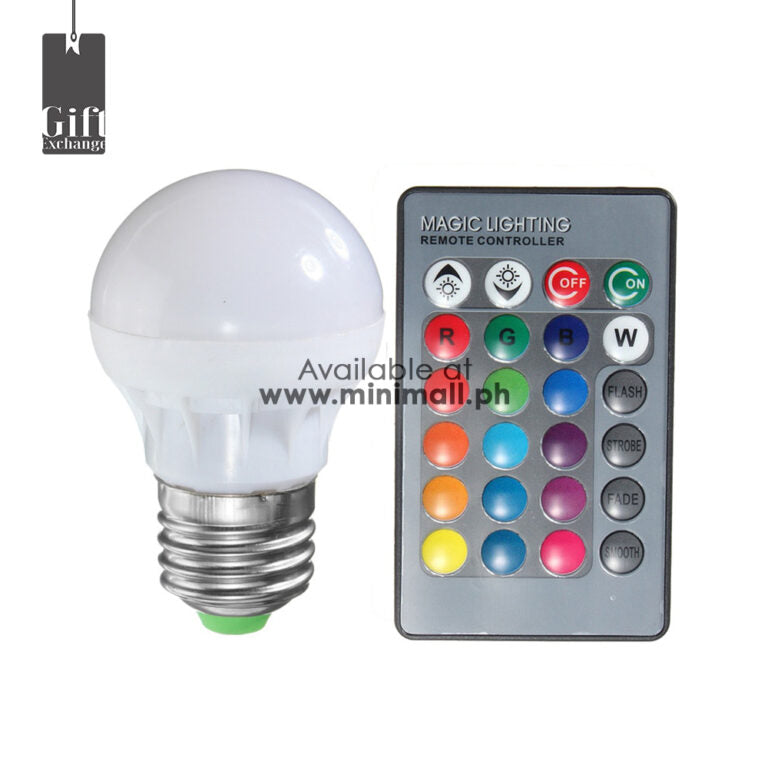 E27 3W RGB LED MAGIC LIGHT BULB + 24 KEY RI REMOTE CONTROL COLOR CHANGE