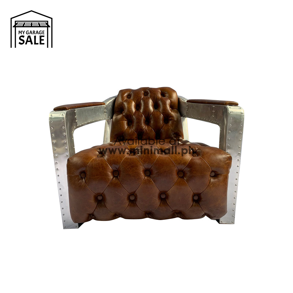 ANTIQUE BROWN LEATHER CHAIR