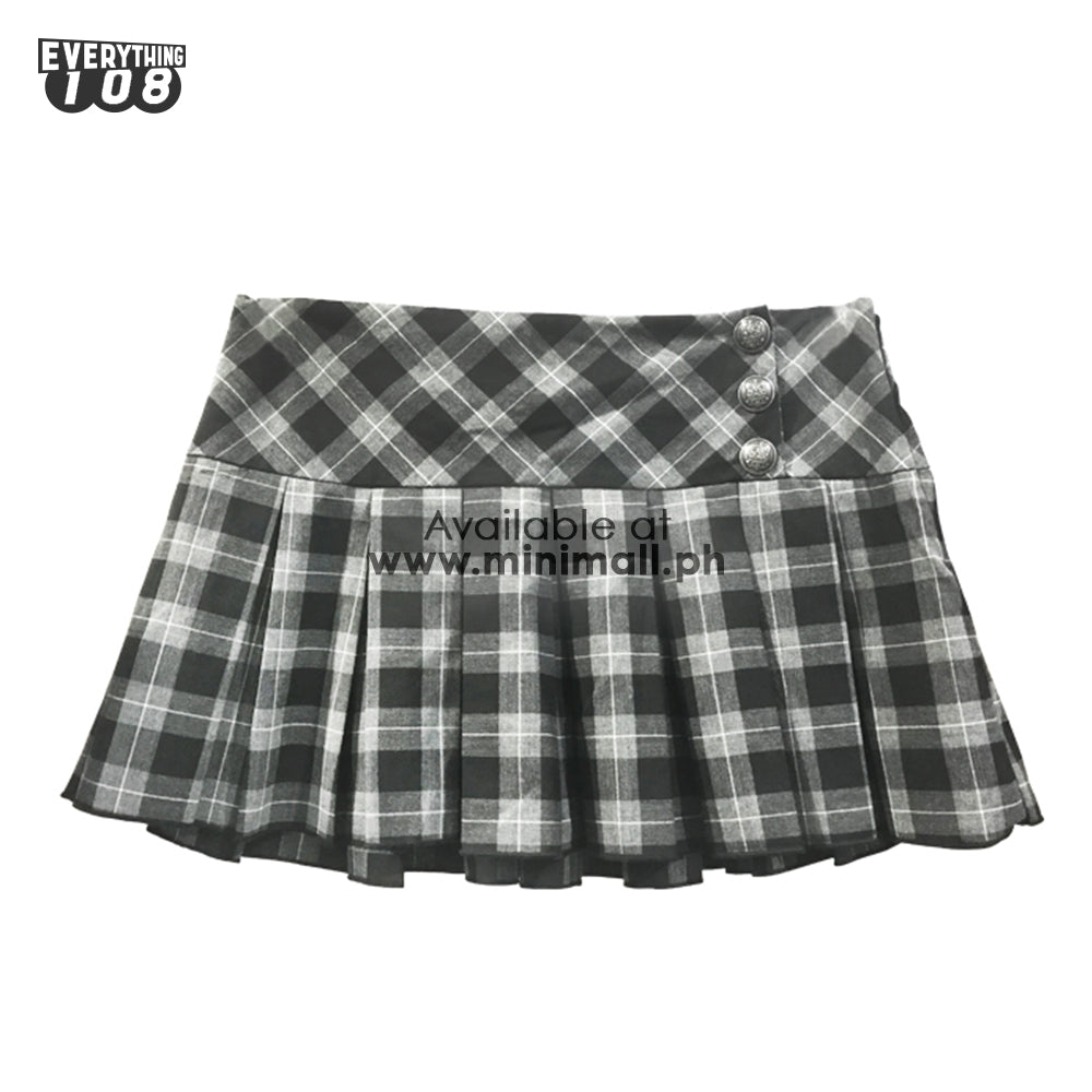 HIP CULTURE GRAY PLAID SKIRT