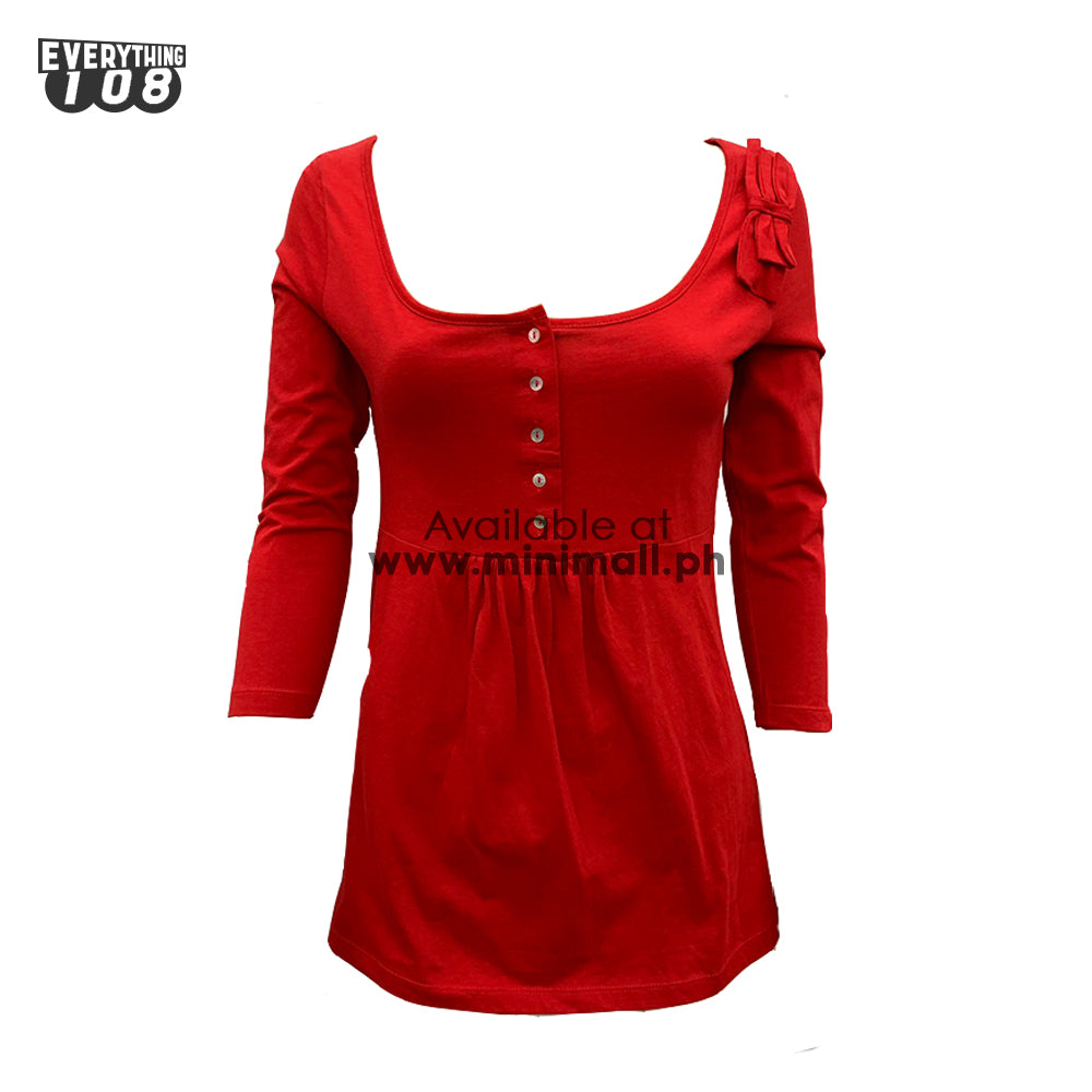 RED LONG SLEEVES BLOUSE