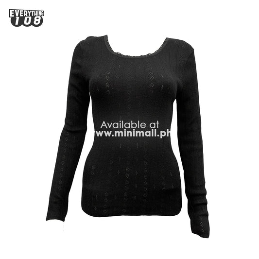 BLACK FITTED KNITTED LONG SLEEVES