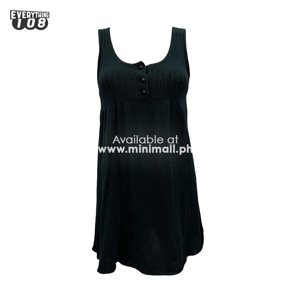 BLACK CASUAL SLEEVELESS DRESS